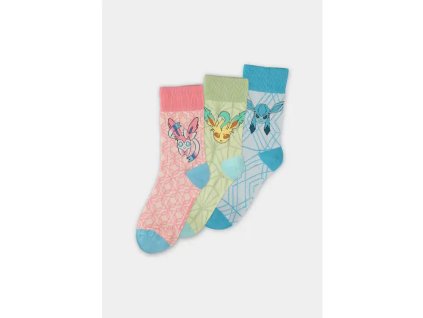 Pokémon - Eevee Evolution (LGS) Socks (3 Pack) (Barva Multicolor, Velikost 35/38)