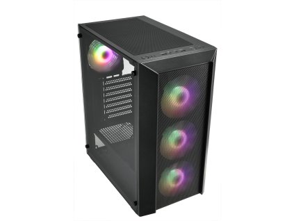 FSP CMT218/Midi Tower/Transpar./Čierna
