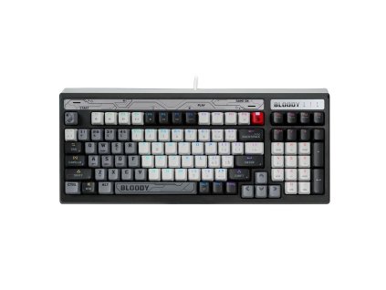 A4tech Bloody B950 podsvícená mechanická herní klávesnice RGB, Brown Switch, USB, CZ, šedá