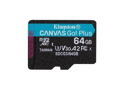 KINGSTON 64GB microSDXC Canvas Go Plus Gen4 200MB/s A2 U3 V30 Card bez adapteru
