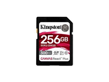 KINGSTON 256GB Canvas React Plus SDHC UHS-II 300R/260W U3 V90 for Full HD/4K/8K