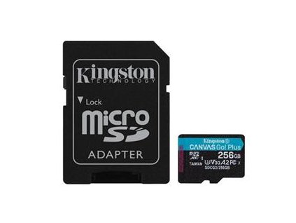 KINGSTON 256GB microSDXC Canvas Go Plus Gen4 200MB/s A2 U3 V30 Card + Adapter