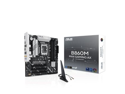 ASUS MB Sc LGA1851 B860M MAX GAMING AX, Intel B860, 4xDDR5, 1xDP, WiFi, mATX