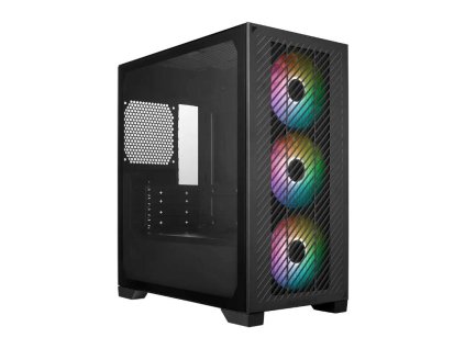 Cooler Master case Elite 301, mATX, Průhledná bočnice, 3x 120mm ARGB Fan, Černá