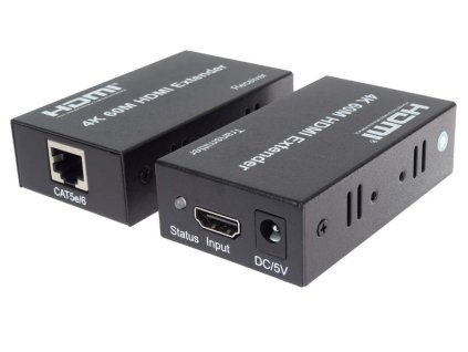 PremiumCord HDMI2.0 extender na 60m přes jeden kabel Cat5e/Cat6/Cat7