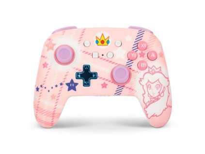 PowerA Enhanced Nabíjecí bezdrátový herní ovladač pro Nintendo Switch - Super Mario Princess Peach Plaid