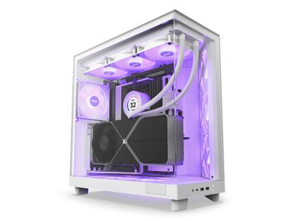 NZXT case H6 Flow RGB / 3x120 mm fan / glass / mesh panel / white