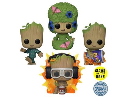 POP! 4 Pack Marvel: I Am Groot - Groot Special Edition (Glows in The Dark)
