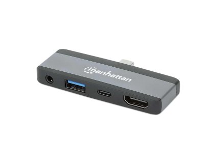MANHATTAN Dokovací stanice USB-C 4v1, HDMI, USB-C PD 100W, USB-A 3.0, 3.5mm Jack