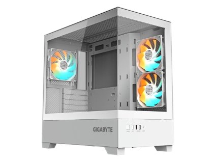 GIGABYTE case GB-C201PI, Mid tower, 2xUSB 3.0, 3x 120mm ARGB Fan, bílá