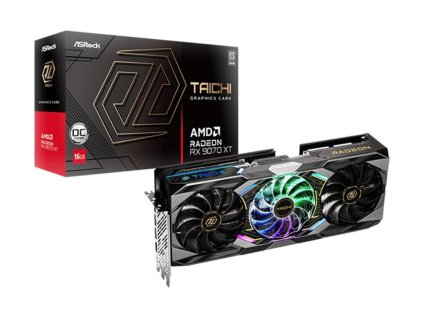 ASRock VGA AMD Radeon RX 9070 XT Taichi 16GB OC, RX 9070 XT, 16GB GDDR6, 3xDP, 1xHDMI