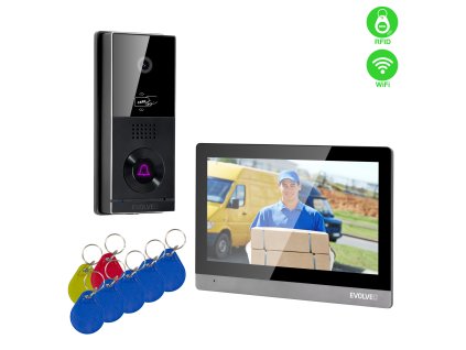 EVOLVEO DoorPhone AHD10, Sada domáceho WiFi videotelefónu s ovládaním dverí a RFID, čierno strieborný 1