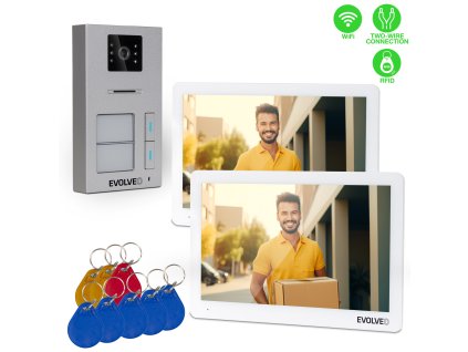 EVOLVEO DoorPhone 20-2W - 2 drôtový videotelefón s aplikáciou pre dve domácnosti a 32GB pamäťou