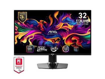 MSI MAG 321UPX QD-OLED gaming monitor 31,5" QD-OLED/UHD/240Hz/0,03ms/2xHDMI/DP/USB-C/Výšk.nast./Pivot/černá