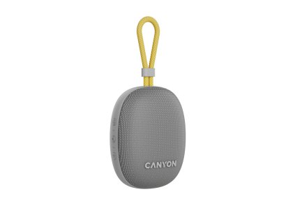 Canyon OnMove 12, prenosný Bluetooth v5.3 reproduktor, 5W, TWS, IPX7, 12 hod, USB-C nab.,šedý