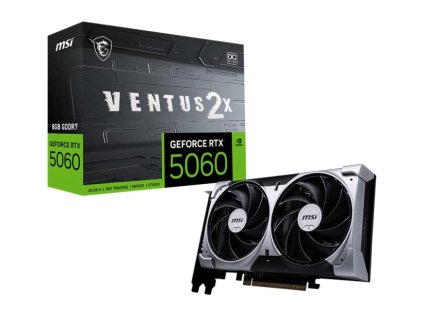 MSI VGA NVIDIA GeForce RTX 5060 8G VENTUS 2X OC, RTX 5060, 8GB GDDR7, 3xDP, 1xHDMI