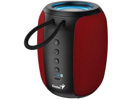Genius SP-915BT Reproduktor, bezdrátový, Bluetooth, 5W, LED podsv.,USB-C,výdrž až 6 hod.,mikrofon, podpora Copilot,červeno-černá