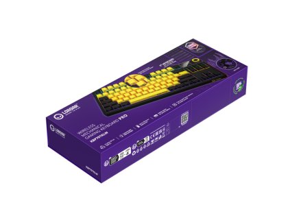 Lorgar KBP70TKLW, Pro bezdrôtová mechanická herná klávesnica, 2.4 GHz/ BT 5.0, Displej, multim. tlač., US layout, žltá