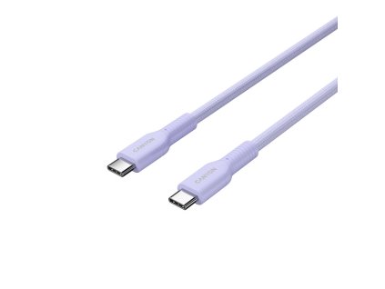 Canyon OnWire CCAP60CL, kábel nab. a synchr., USB-C / USB-C, 60W PD, 480Mbps, opletený, 1 m, fialový