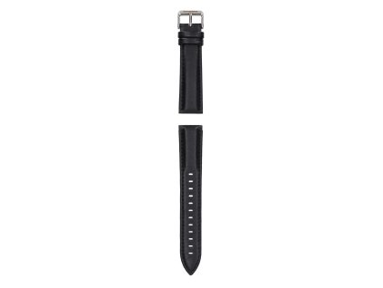 Garett univerzální řemínek 20 mm, černá kůže se stříbrným zapínáním