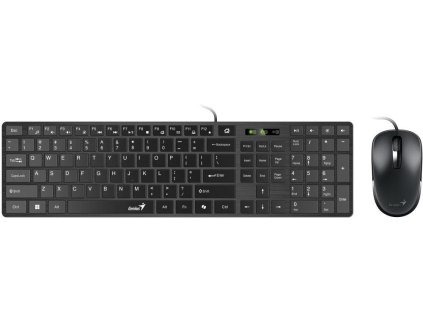 GENIUS set klávesnice + myš Slimstar C126/ Drátový set/ Copilot/ USB/ černá/ CZ+SK layout