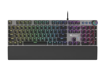 Genesis herná mechanická klávesnica THOR 380/RGB/Outemu Blue/Drôtová USB/US layout/Čierna