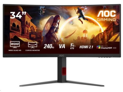 AOC MT 34" CU34G4Z - 3440x1440,VA,240Hz,2xHDMI,DP,USBhub,Pivot,Zakřivený