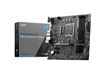 MSI MB Sc LGA1700 PRO B660M-P DDR4, Intel B660, 4xDDR4, 1xDP, 1xHDMI, 1xVGA, mATX