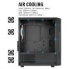 Aerocool Trinity Mini, skrinka mATX, 3x RGB LED fan, USB3.0, čierna