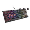 Genesis herná mechanická klávesnica THOR 303/TKL/RGB/Outemu Peach Silent/Drôtová USB/US layout/Čierna