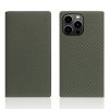 SLG Design puzdro D+ Italian Carbon Leather Diary pre iPhone 14 Pro - Khaki