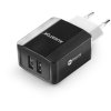 ALIGATOR chytrá síťová nabíječka 3.4 A, 2x USB, smart IC, kabel Lightning 2A, černá