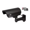 iGET HGDOA5666 - atrapa/maketa bezpečnostnej CCTV kamery, blikajúce červ. LED,4x nálepka CCTV varovania