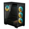 GIGABYTE case GB-C500P ST, Mid tower, 1xUSB-C 3.2, 2xUSB 3.0, 4x 120mm ARGB Fan, černá
