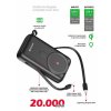 SWISSTEN POWER BANK 20000 mAh PD 20W S INTEGROVANÝMI KABELY USB-C A LIGHTNING (kompatibilní s MagSafe)