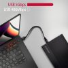 AXAGON EE35-GTR, USB-C 5Gbps - SATA 6G 3.5" RIBBED box, čierny