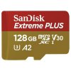 Karta SanDisk micro SDXC 128 GB Extreme PLUS (200 MB/s Class 10, UHS-I U3 V30) + adaptér