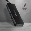 AXAGON HUE-G1A, 4x USB 3.2 Gen 1 SLIM hub, kábel Type-A 14cm napevno