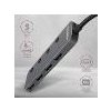 AXAGON HUE-MSA, 4x USB 3.2 Gen 1 SWITCH hub, kovový, micro USB nap. konektor, kabel USB-A 20cm