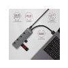 AXAGON HUE-MSA, 4x USB 3.2 Gen 1 SWITCH hub, kovový, micro USB nap. konektor, kabel USB-A 20cm