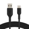 Belkin kábel Boost Charge Braided USB-A to USB-C 1m - Black