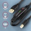 AXAGON ADR-210B, USB 2.0 A-M -> B-M aktívny prepojovací / repeater kábel, 10m