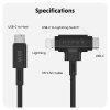 Hyper kábel HyperJuice USB-C/Lightning Hybrid Silicone Cable 1.5m - Black