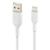 Belkin kábel Boost Charge Braided USB-A to USB-C 1m - White