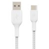 Belkin kábel Boost Charge Braided USB-A to USB-C 1m - White