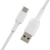 Belkin kábel Boost Charge Braided USB-A to USB-C 1m - White