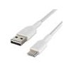Belkin kábel Boost Charge Braided USB-A to USB-C 1m - White