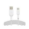 Belkin kábel Boost Charge Braided USB-A to USB-C 1m - White