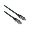 PremiumCord Kabel USB-C samec - USB-C samec, hliníkové krytky konektorov, bavlnený oplet, 2m