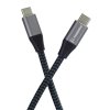 PremiumCord Kabel USB-C samec - USB-C samec, hliníkové krytky konektorov, bavlnený oplet, 2m